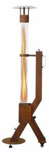 Green Flame Rocket Heater – terasový ohrievač na pelety z cortenovej ocele – 58,3 x 30 x 158,2 cm