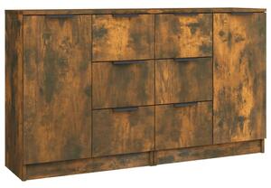 Komody 2 ks dymový dub 60x30x70 cm spracované drevo