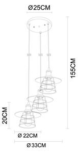 Globo 15086-3H - Luster VIEJO 3xE27/60W/230V