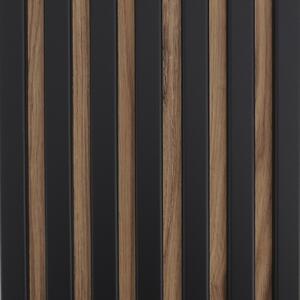 Drevený Lamelový Panel 3D do Interiéru - doska dub jesenný - lamela čierna