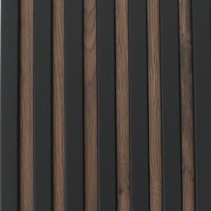 Drevený Lamelový Panel 3D do Interiéru - doska dub charleston - lamela čierna