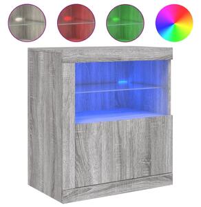 Komoda s LED svetlami sivá sonoma 60,5x37x67 cm