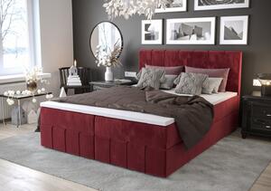 Boxspringová posteľ MADLEN - 140x200, červená