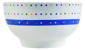 4-dielna sada porcelánových misiek United Colors of Benetton / 650 ml / biela s farebnými bodkami