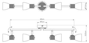 Globo 54352-4 - Bodové svietidlo GYLFI 4xE14/40W/230V