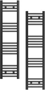 Granitan | Kúpeľňový radiátor Breno - 30x120 cm - čierny - moderný dizajn - flexibilná inštalácia