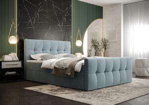 Elegantná manželská posteľ ELIONE - 140x200, svetlo modrá