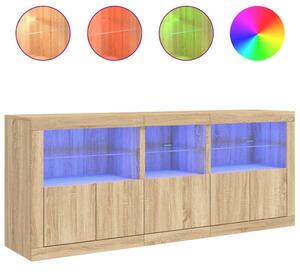 Komoda s LED svetlami dub sonoma 162x37x67 cm