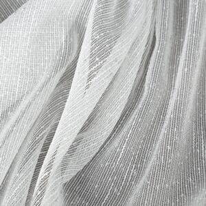 Biela záclona so striebornou niťou na krúžkoch KELLY 140 x 250 cm