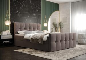 Elegantná manželská posteľ ELIONE - 160x200, tmavo hnedá
