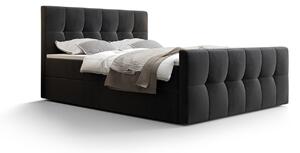 Elegantná manželská posteľ ELIONE - 180x200, tmavo šedá