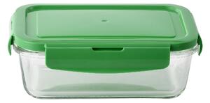 United Colors of Benetton borosilikátové sklo na potraviny s viečkom / 840 ml / polypropylén / zelené viečko / transparentné