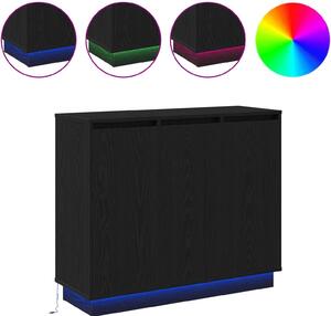 LED komoda Čierny dub 90 x 32 x 75 cm Kompozitné drevo