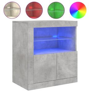 Komoda s LED svetlami betónovo sivá 60,5x37x67 cm