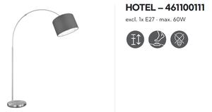 Stojatá lampa HOTEL Grey, 1/E27, H150-215cm