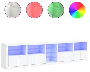 Komoda s LED svetlami biela 283x37x67 cm