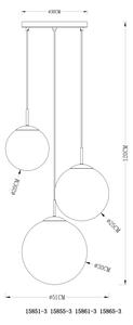 GLOBO 15855-3 - Luster na lanku VARUS 3xE27/40W/230V