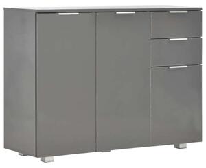 Komoda sivá 107x35x80,5 cm vysokolesklá