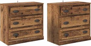 Komody 2 pcs Staré drevo 70 x 35,5 x 67,5 cm Kompozitné drevo