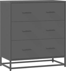 Komoda čierna 68x35x76 cm kompozitné drevo a kov