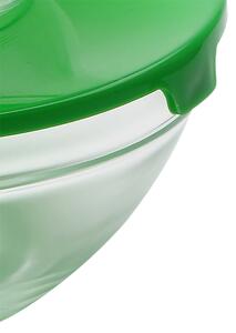 5-dielna sada sklenených pohárov Renberg s viečkom / rôzne veľkosti / zelené viečko / transparentné