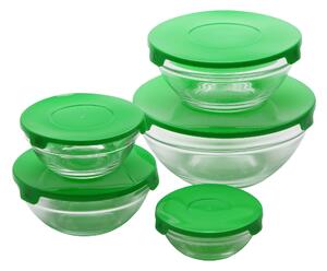 Sada piatich sklenených pohárov Renberg / zelené viečko