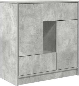 Komoda so zásuvkami a dvierkami, betónová sivá 70,5x34x74,5 cm