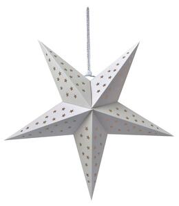 Biela závesná vianočná papierová hviezda M - 45*15*45 cm - Clayre & Eef