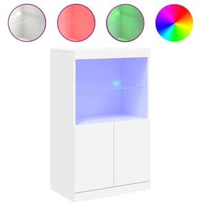 Komoda s LED svetlami biela 60,5x37x100 cm