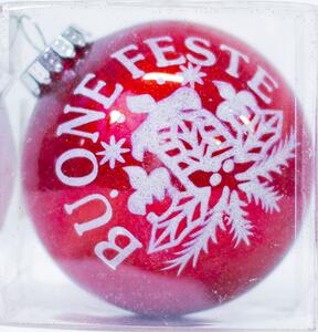 Vianočná červená perlová guľa DUE ESSE / priemer 15 cm