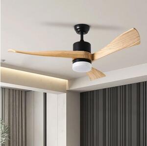 ZEVENTI - LED stropný ventilátor NATURITO LED/18W/230V Wi-Fi Tuya čierny/dub + D