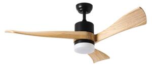 ZEVENTI - LED Stropný ventilátor NATURITO LED/18W/230V Wi-Fi Tuya čierny/dub + diaľkové ovládanie
