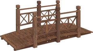 Záhradný mostík so zábradlím 150x67x56 cm Masívne smrekové drevo