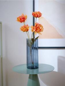 Sinsay - Sklenená váza s reliéfnym vzorom - tmavosivá