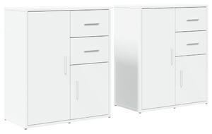 Komody 2 ks biele 60x31x70 cm kompozitné drevo