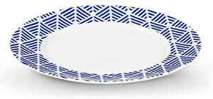 German LIVIDUS Dezertný tanier / priemer 19 cm / biely/modrý