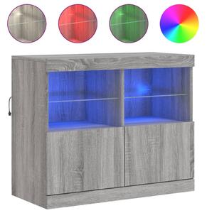 Komoda s LED svetlami sivá sonoma 81x37x67 cm