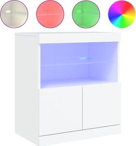 Komoda s LED svetlami biela 60x37x67 cm