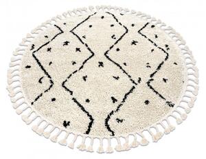 Dywany Łuszczów, Kusový koberec Berber Tetuan B751 cream kruh, 120x120 (priemer) kruh, biela, obývacia izba