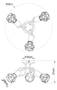 Brilagi - Prisadený luster CAGE 3xE14/40W/230V