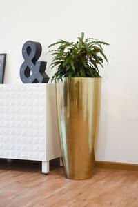 Luxusný kvetináč CITY, sklolaminát, výška 80 cm, zlatá metalíza
