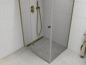 Sprchovací kút MEXEN ROMA 70x70 cm - zlatý - číre sklo