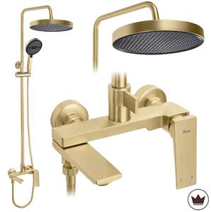 Rea Prime, sprchový set s vaňovým výtokom, zlatá matná, REA-P7624