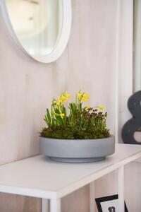 Kvetináč ESCADA LOW, sklolaminát, Ø 30 cm, sivá - beton design
