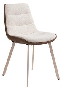 IDA Krémovo Hnedá (látka Monza 90/Preston 22) / béžový rám - MODERNÉ ČALÚNENÉ STOLIČKA BOUCLÉ BOHO