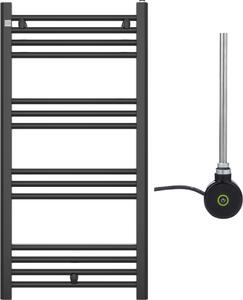 Granitan | Kúpeľňový radiátor PUERTO 100/50 cm - Čierny - Elegantný tvar - S elektrickým ohrevom