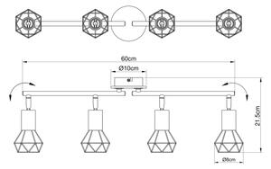 Globo 54802S-4 - Bodové svietidlo XARA 4xE14/40W/230V