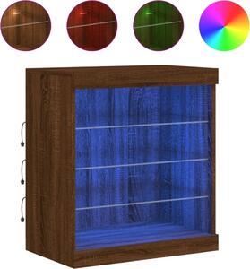 Komoda s LED svetlami hnedý dub 60,5x37x67 cm