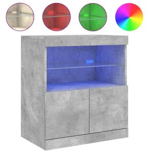 Komoda s LED svetlami betónovo sivá 60x37x67 cm
