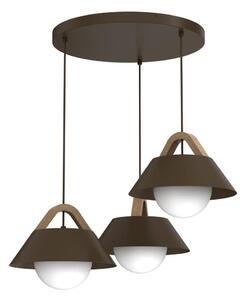 Luster na lanku FUNDA 3xE27/15W/230V hnedý